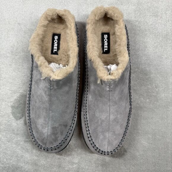 Sorel Falcon Ridge II Slippers Mens 11 Grey Comfort Cozy Faux Fur NM3462-052 - Picture 2 of 9